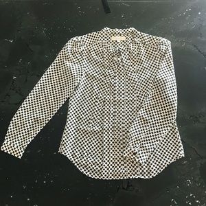 Neck Tie Button Down Blouse